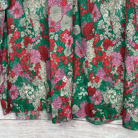 Trovata The Carla High Neck Nouveau Garden Lightweight Cotton Blouse Size Small - Picture 9 of 11